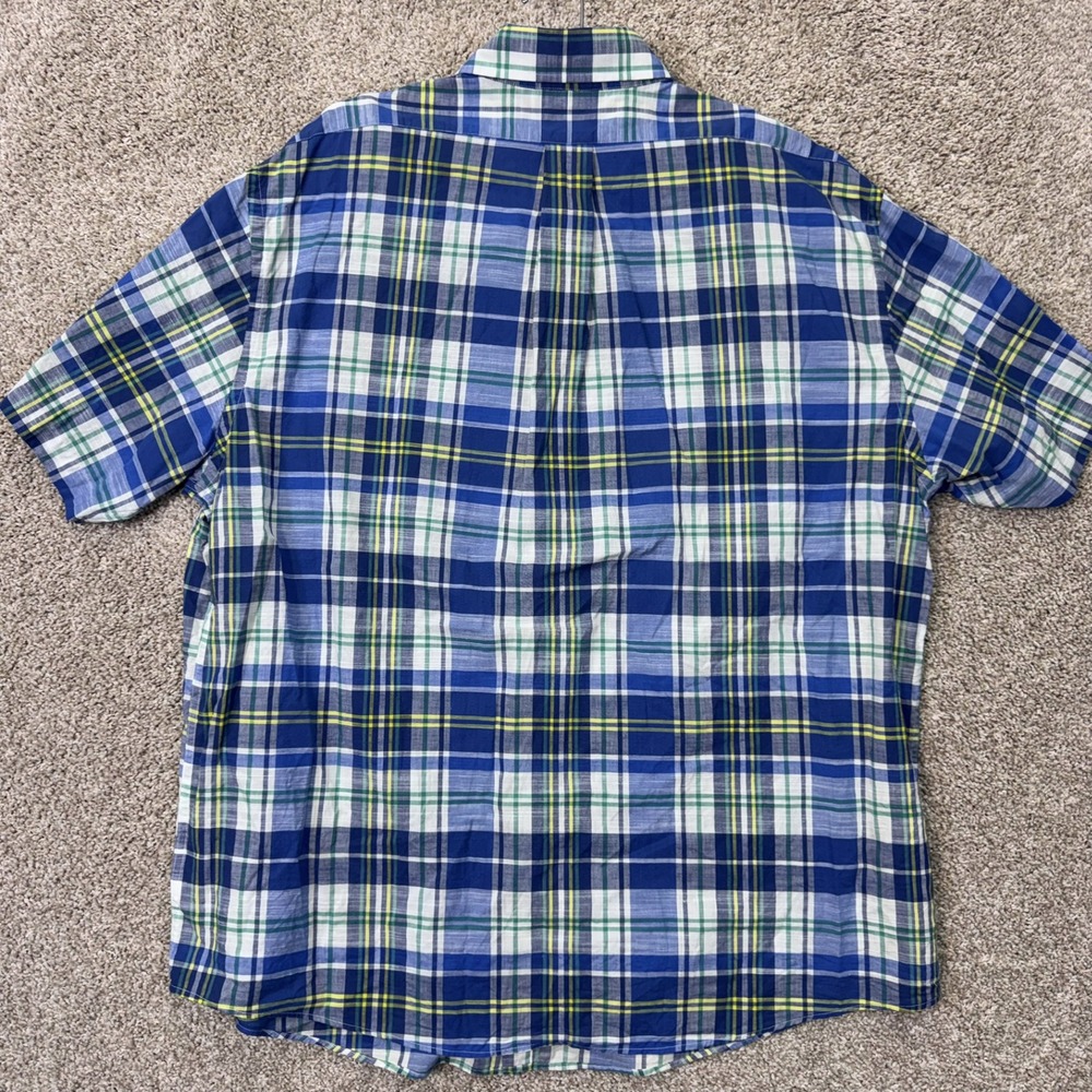 Brooks Brothers Shirt Mens XL Regent Fit Blue Plaid Short Sleeve Button-Down EUC - Picture 2 of 7